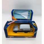 A Corgi Diecast model of a British Airways liveried Ford Escort Van along with a Corgi Concorde with