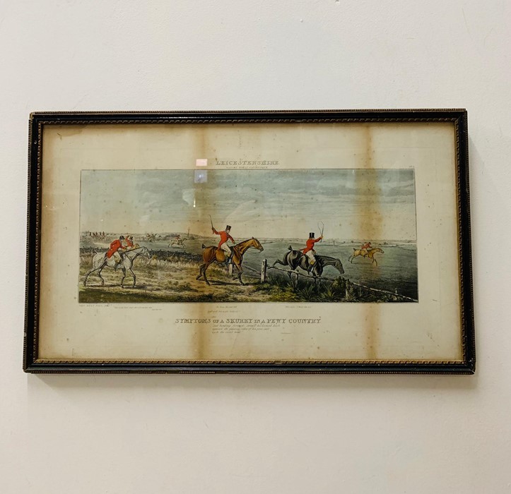 'Symptons of a Skurry in a pewy country' Hunting Print Leicestershire.