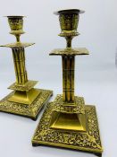 A Pair of Brass Candlesticks