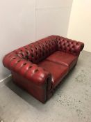 Two Seater Ox Blood Chesterfield style sofa