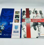 England Football Official Medal Collector Packs for the 1996 and 2004 squads