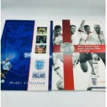 England Football Official Medal Collector Packs for the 1996 and 2004 squads