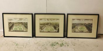 A set of three prints of Leicester Square, Hanover Square and Golden Square as published Stows