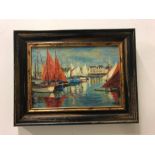Oil on Canvas by Michael Bowman 'Classic Sailboat, Paimpol.