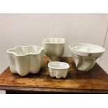 A selection of Four Vintage Ceramic Jelly Moulds