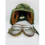 A WWII Flying Hat and goggles