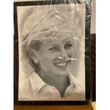 Pencil drawing by Jonathan Wood of Lady Diana