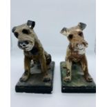 Plaster Fox Terrier Bookends (H 19cm x L 20cm)