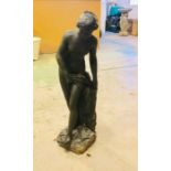 Black Stone Garden Statue of a Nude Lady ( 82cm Tall)