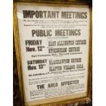 A 1943 Public Meeting re Military requisitioning in Devon in wooden frame.