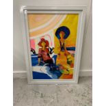 A colourful acrylic print of a pair of Ladies 107 cm x 76 cm.