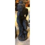 Black Stone Garden Statue of a Nude Lady ( 64cm Tall)