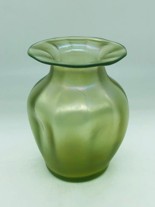 Loetz Olymoia iridescent Art Nouveau glass vase c.1896 11.5cms H