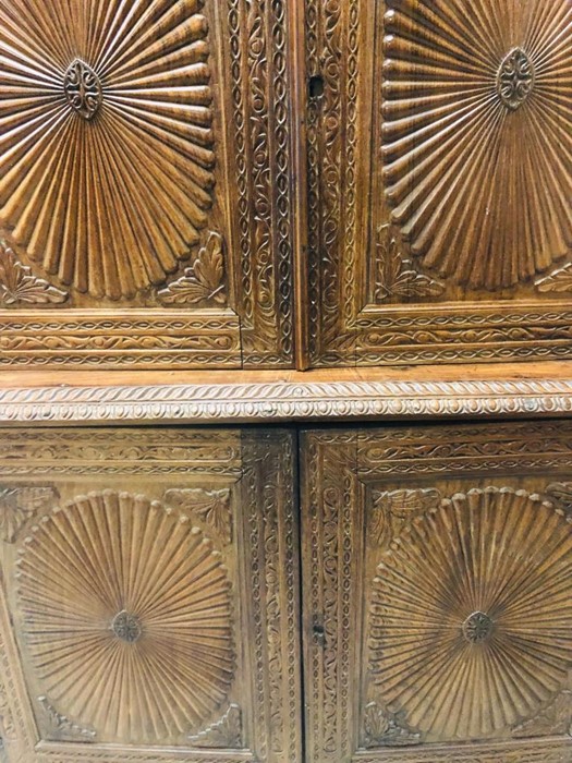 A Large carved Spanish dresser H 192cm x W 122cm x D 49cm - Image 3 of 5