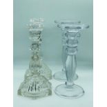 Two sets of Glass candle holders