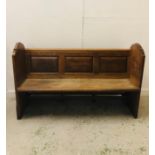 An Oak Church Pew With Shelf (W156cm X H97cm X D60cm)