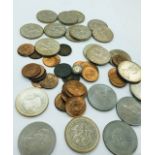 A selection of coins including crowns