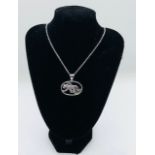 A Silver George Jensen Style Pendant Necklace