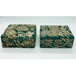 Two Floral Lidded Trinket Boxes