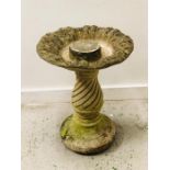 A Weathered Stone Bird Bath Approx. 66cm Tall