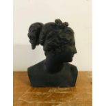 A Stone Composite Bust of a Greek /Roman Goddess Painted Black