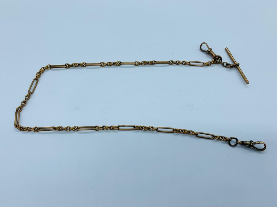 A 9ct yellow gold watch chain (14.4g)