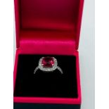 A 14ct White Gold Ruby and Diamond Cluster Ring of 2.3ct Approx.