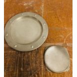 Two Pewter Plates With a Hammered Finish