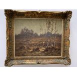 Woodland Scene with a Gilt Frame Signed