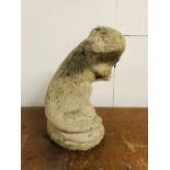 A Weathered Stone Garden Otter Approx. 35cm Tall