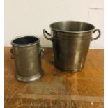Two Pewter Ice Buckets,One by Etain Du Manoir and other by Walker and Co