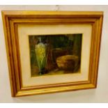 A still life oil on board, signed possibly M. Sogat