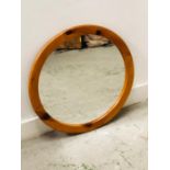 A round pine mirror (60 cm Diameter)