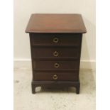 A Large Mahogany Bedside Drawer with Brass Ring Handles ( W 54cm x H 72cm x D 47cm)