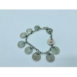 A silver coin bracelet