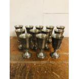 A Set of Twelve Contemporary French Pewter Wine Goblets by Etain Du Manoir