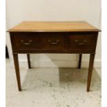 Three drawer oak hall table