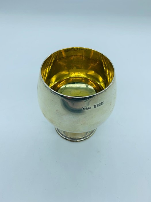 A silver hallmarked Birmingham 1971 goblet, makers mark ATC