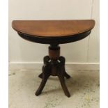A Fold Over Tea Table on a Pedestal Base with Four Feet ( H 82cm x W 101cm)
