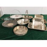 A selection of Ten silver plated items.