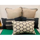 Selection of Taupe and Monochrome Nina Campbell Cushions