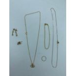 A selection of scrap 9ct gold