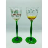 Theresienthal art nouveau Enamelled Glasses (2) c.1900