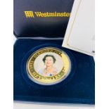 The 2012 Diamond Jubilee 65mm Five Dollar Commemorative coin.