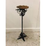 Black Wrought Iron Bird Bath Approx. 90cm Tall