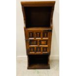 Tall Spanish Mahogany Style Cabinet with Panelled Door on Cupboard