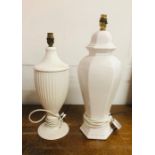Two White Lamp bases