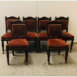 Set of Six Walnut Victorian Carved Dining Chairs (AF)