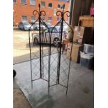 A pair of 5' folding garden lattice spires