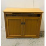 Modern Medium oak sideboard two drawers over two cupboards H 95 cm x W 106 cm x D 47cm